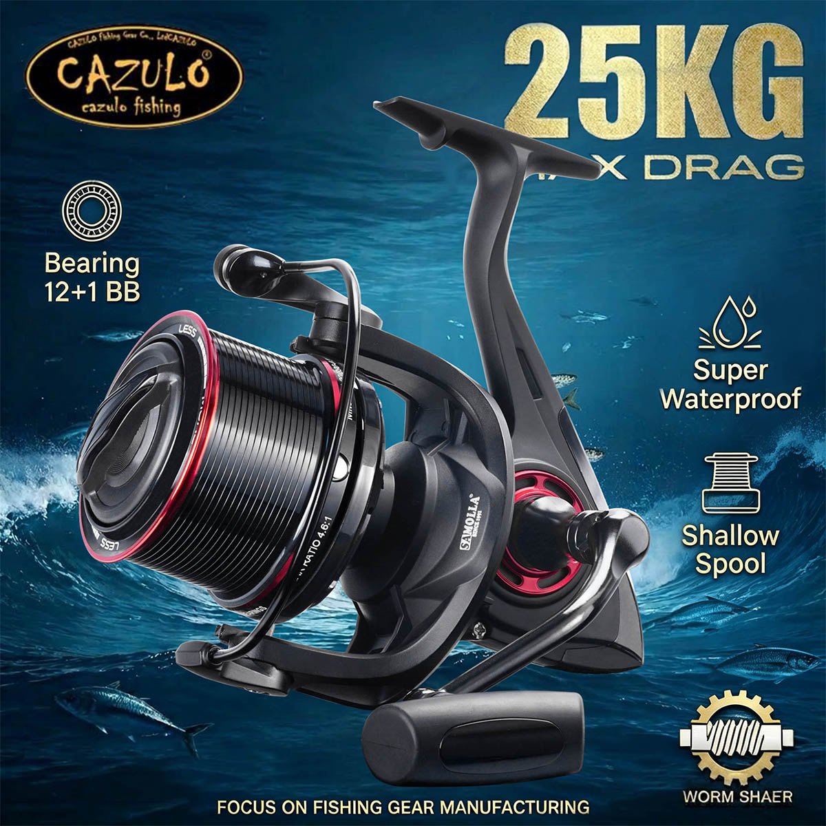 CAZULO Long Cast Spinning Reel - Surf Reel recension och pris
