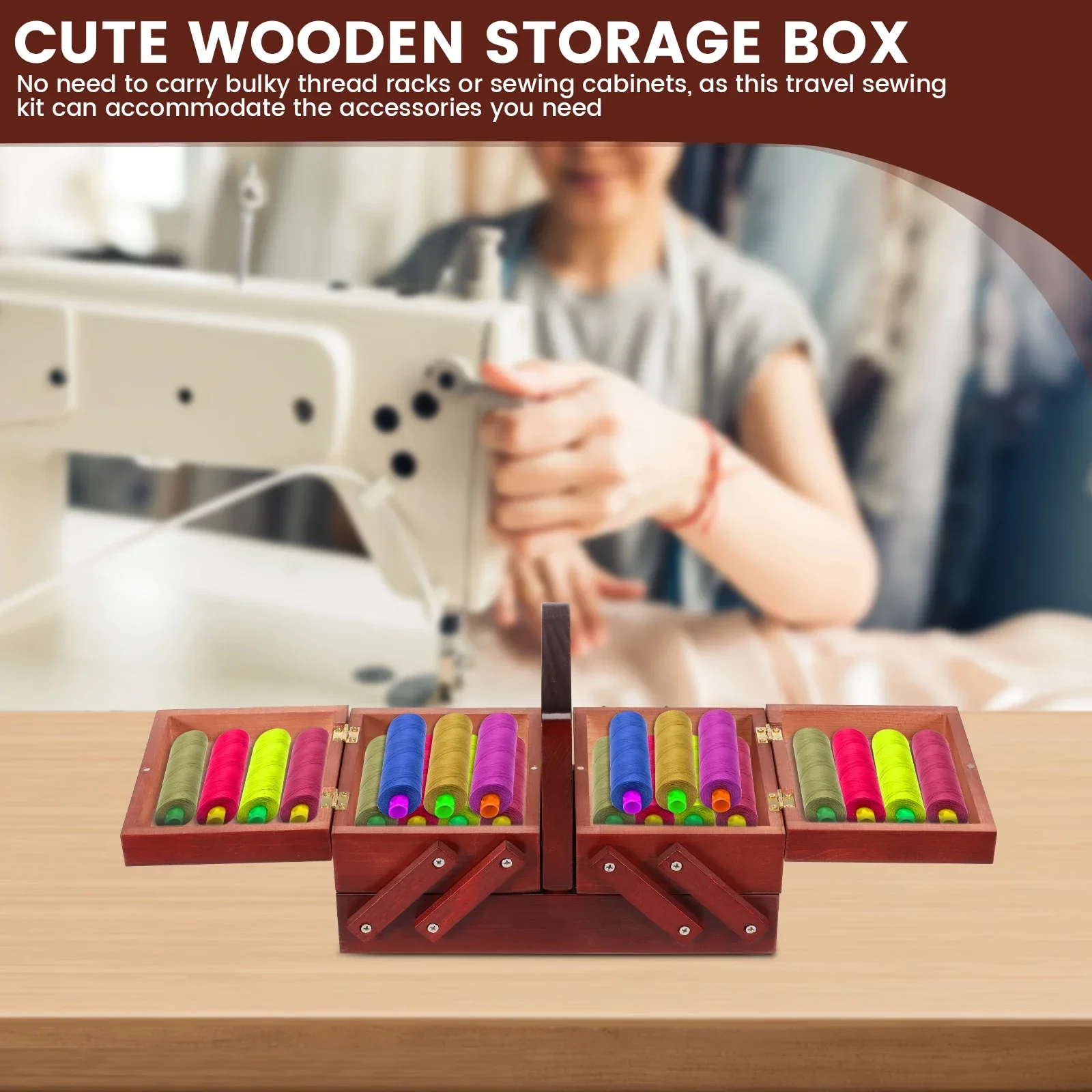 Expandable Sewing Thread Box W - Reel Handle recension och pris